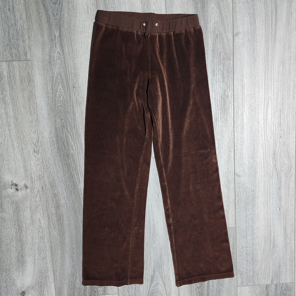 Vintage Y2K Big Flirt Brown Velvet Jogger Lounge Pants Size Small